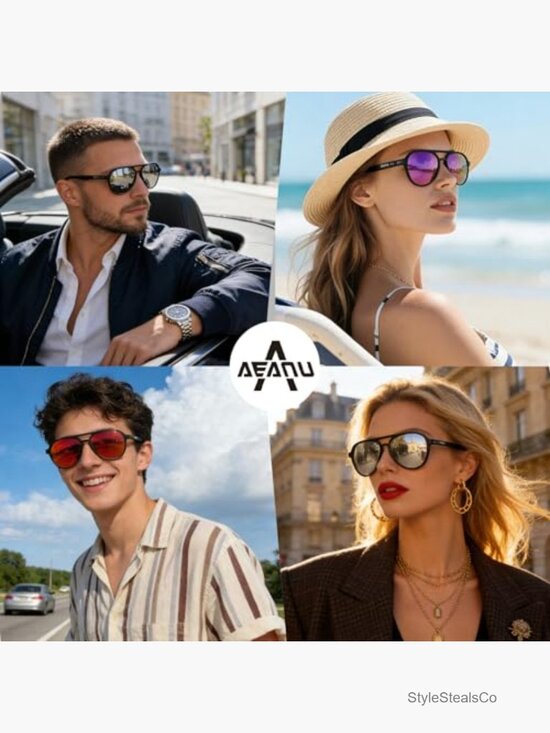 Polarized Aviator Sunglasses, UV400 Protection Lightweight Metal Frame main image 5